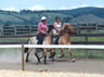 Mandy on Otur and Christine on Fraendi demonstrating the gaits at one of the riding clinics.