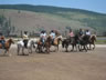 A group perfects their drill riding skills.