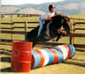 Geiri jumping the barrels with nice form.