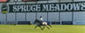 Demonstrating Flying Pace on the green at Spruce Meadows.