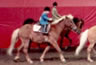 Mandy, age 4, and Skrekkur, age 12, at a gaited show in 1986.