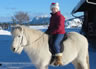 Out for a Christmas ride; 24 year old Valur with 93 year old Marion Hood in 2006.